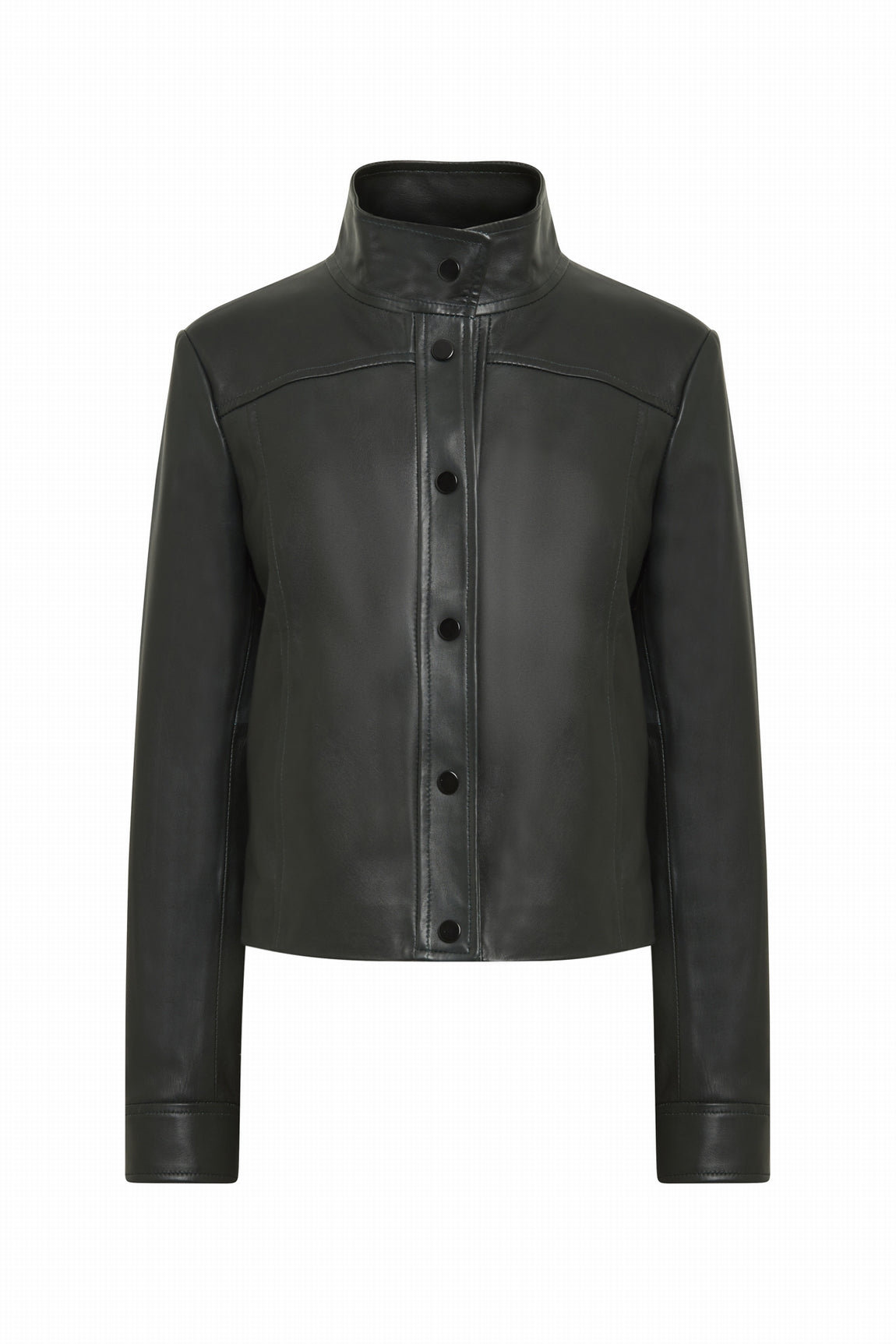 BLOUSON EN CUIR COL POETE ADRIENNE WAXY