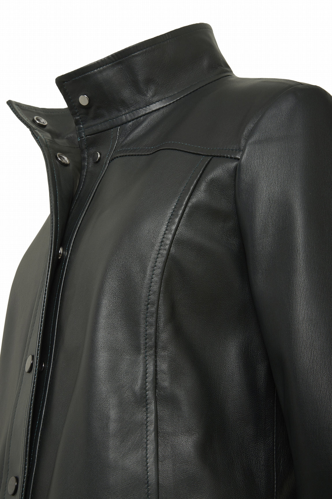 BLOUSON EN CUIR COL POETE ADRIENNE WAXY