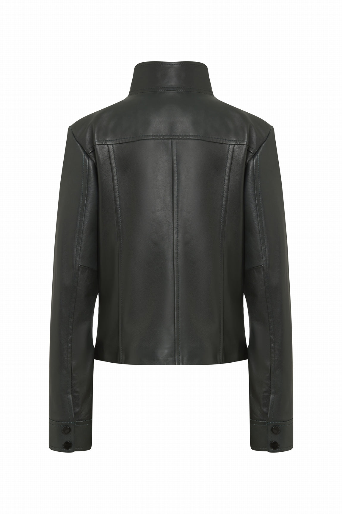 BLOUSON EN CUIR COL POETE ADRIENNE WAXY