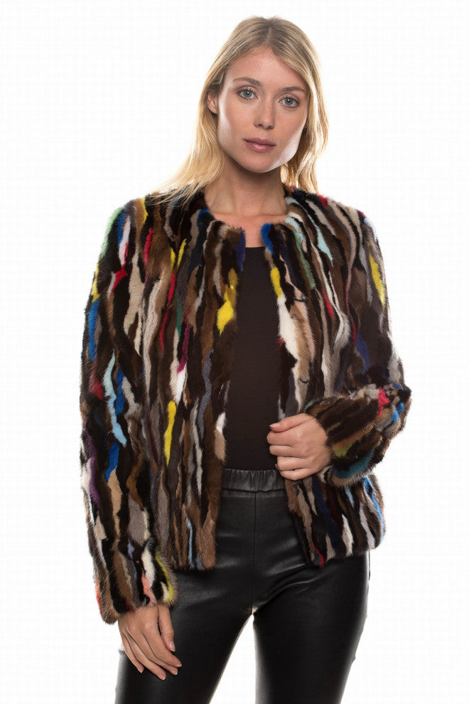 LEXI JACKET IN MULTICOLOR MINK