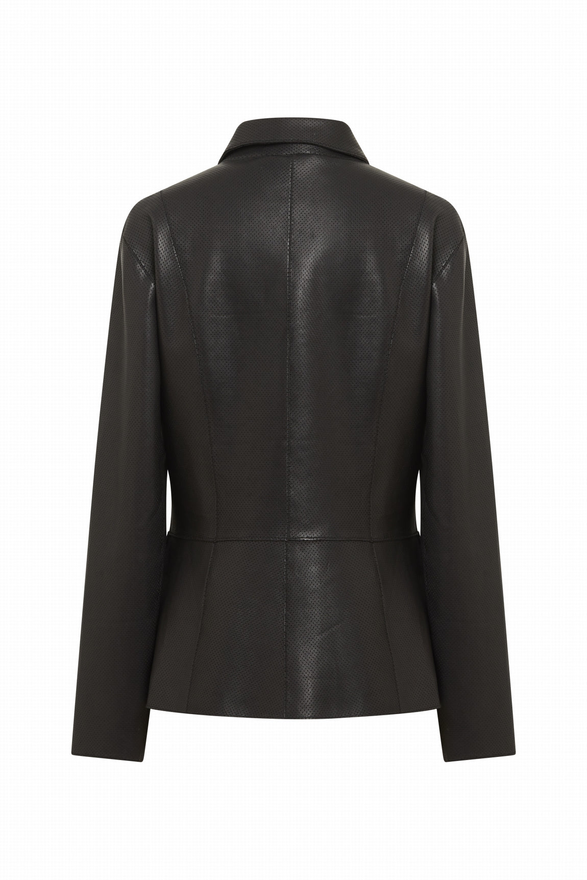 Veste de blazer en cuir femme avec zip CYRANA de chez Giorgio & Mario modèle vision dos perforé