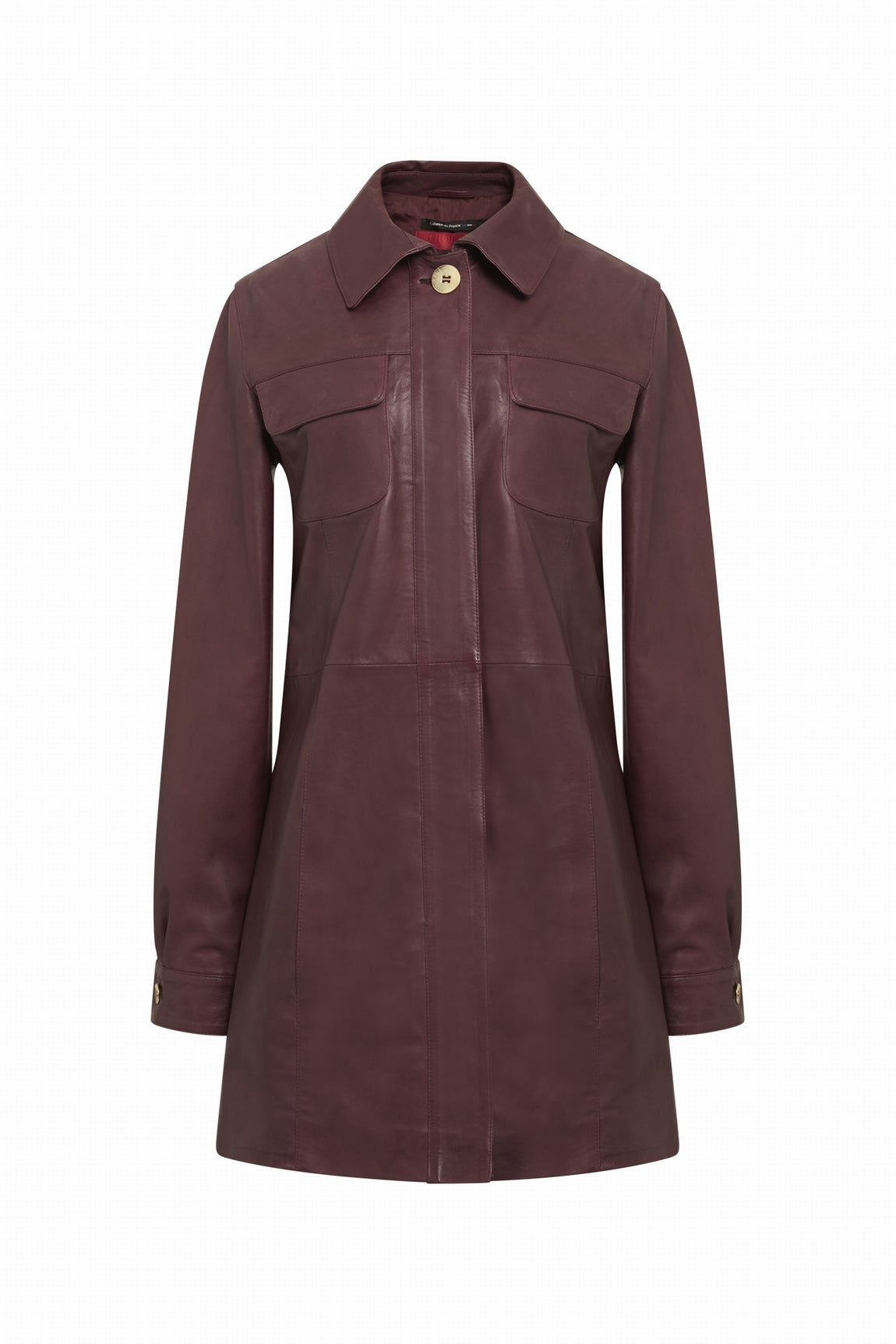 3/4 CUIR AVEC POCHES PLAQUEES CATHERINE