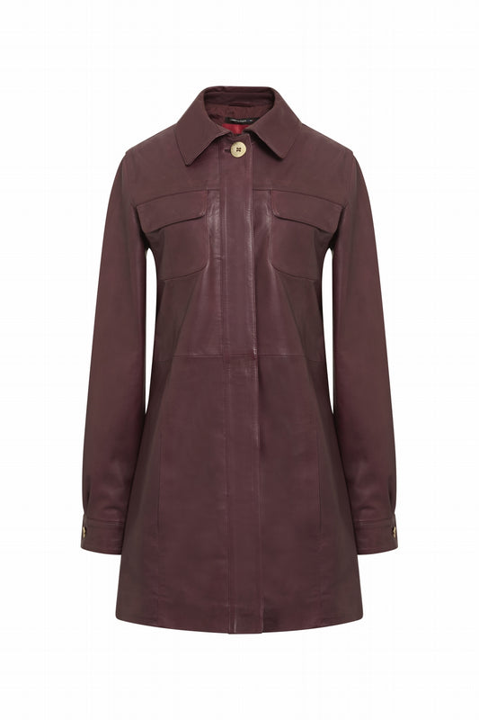 3/4 CUIR AVEC POCHES PLAQUEES CATHERINE