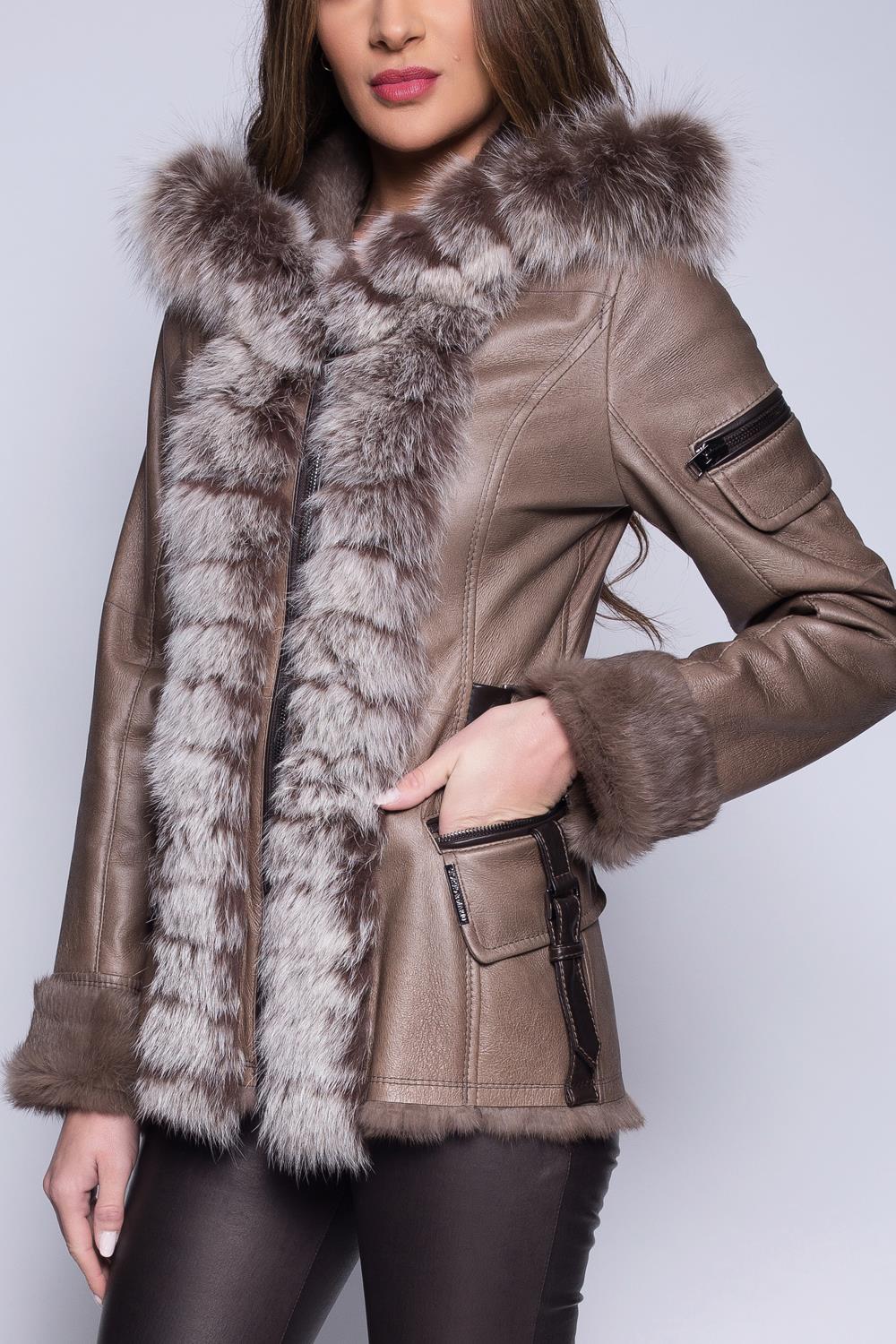 VESTE EN REX MAUDE LAP BEIGE