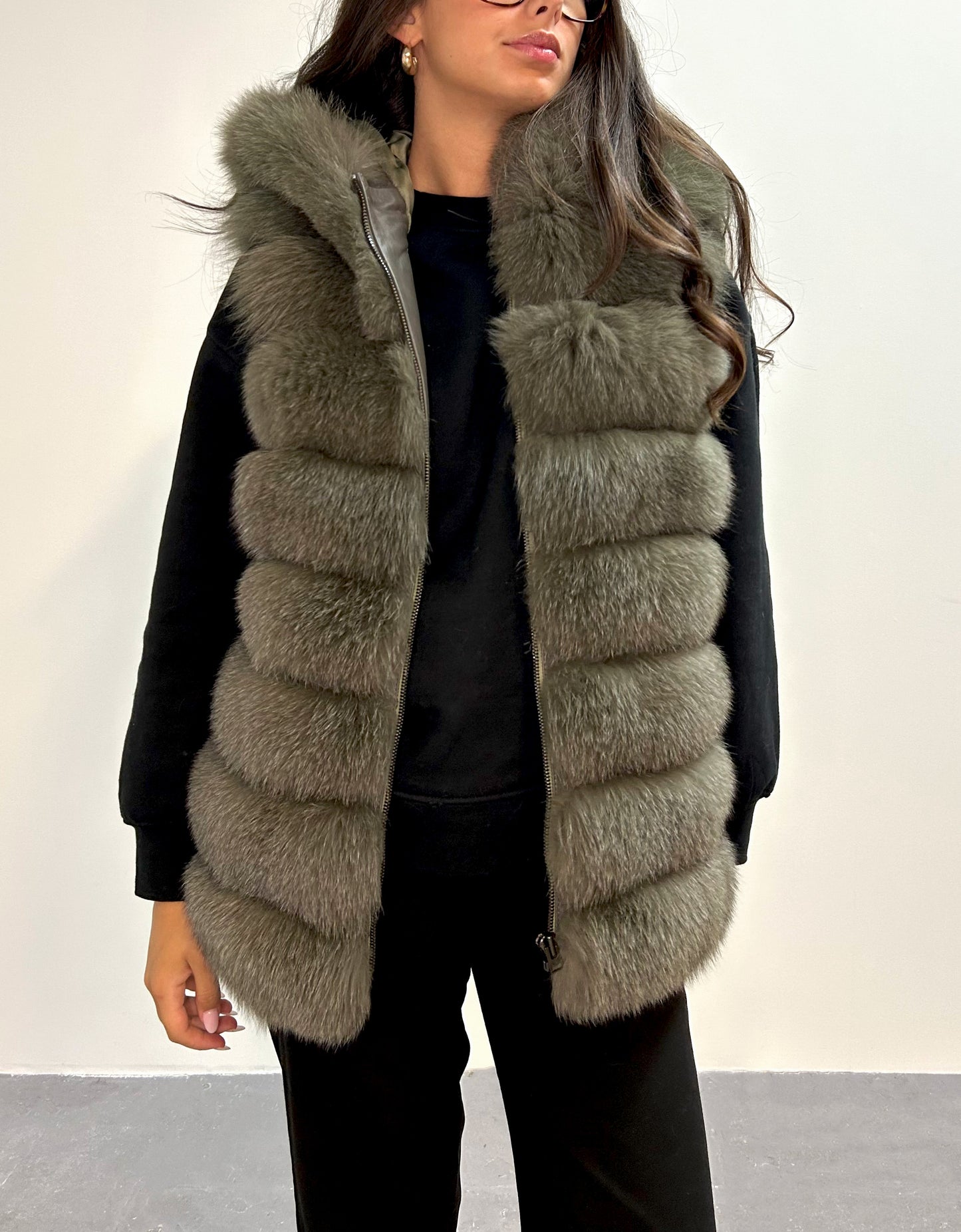 Gilet Sibel en fourrure de renard - OUTLET CUIR